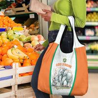 Ivory Coast Football Grocery Bag 2026 Cote d'Ivoire Les Elephants White Version - Wonder Print Shop