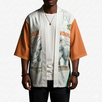 Custom Ivory Coast Football Kimono 2026 Cote d'Ivoire Les Elephants White Version - Wonder Print Shop