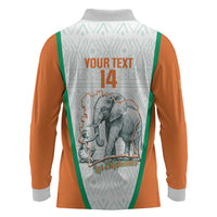 Custom Ivory Coast Football Long Sleeve Polo Shirt 2026 Cote d'Ivoire Les Elephants White Version - Wonder Print Shop