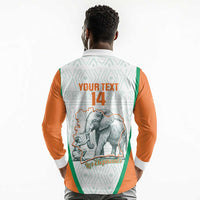 Custom Ivory Coast Football Long Sleeve Polo Shirt 2026 Cote d'Ivoire Les Elephants White Version - Wonder Print Shop