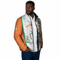 Custom Ivory Coast Football Padded Jacket 2026 Cote d'Ivoire Les Elephants White Version - Wonder Print Shop