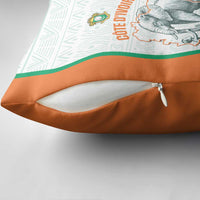 Ivory Coast Football Pillow Cover 2026 Cote d'Ivoire Les Elephants White Version - Wonder Print Shop