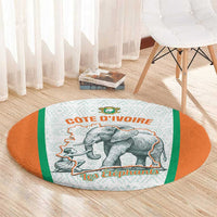 Ivory Coast Football Round Carpet 2026 Cote d'Ivoire Les Elephants White Version - Wonder Print Shop