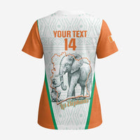 Custom Ivory Coast Football Scrub Top 2026 Cote d'Ivoire Les Elephants White Version - Wonder Print Shop