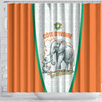 Ivory Coast Football Shower Curtain 2026 Cote d'Ivoire Les Elephants White Version - Wonder Print Shop