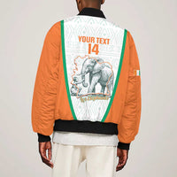 Custom Ivory Coast Football Sleeve Zip Bomber Jacket 2026 Cote d'Ivoire Les Elephants White Version - Wonder Print Shop