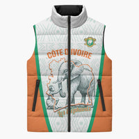 Custom Ivory Coast Football Sleeveless Puffer Jacket 2026 Cote d'Ivoire Les Elephants White Version - Wonder Print Shop