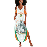 Custom Ivory Coast Football Summer Maxi Dress 2026 Cote d'Ivoire Les Elephants White Version LT14