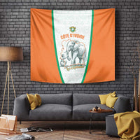 Ivory Coast Football Tapestry 2026 Cote d'Ivoire Les Elephants White Version - Wonder Print Shop
