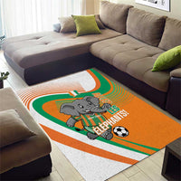 Ivory Coast Football Area Rug 2026 Allez Les Elephants Cute Mascot - Wonder Print Shop