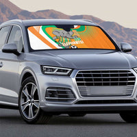Ivory Coast Football Auto Sun Shade 2026 Allez Les Elephants Cute Mascot - Wonder Print Shop