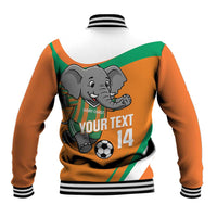 Custom Ivory Coast Football Baseball Jacket 2026 Allez Les Elephants Cute Mascot - Wonder Print Shop