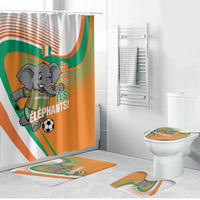 Ivory Coast Football Bathroom Set 2026 Allez Les Elephants Cute Mascot - Wonder Print Shop