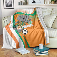 Ivory Coast Football Blanket 2026 Allez Les Elephants Cute Mascot - Wonder Print Shop