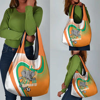 Ivory Coast Football Grocery Bag 2026 Allez Les Elephants Cute Mascot - Wonder Print Shop