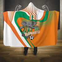 Ivory Coast Football Hooded Blanket 2026 Allez Les Elephants Cute Mascot - Wonder Print Shop
