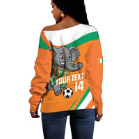 Custom Ivory Coast Football Off Shoulder Sweater 2026 Allez Les Elephants Cute Mascot - Wonder Print Shop