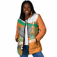 Custom Ivory Coast Football Padded Jacket 2026 Allez Les Elephants Cute Mascot - Wonder Print Shop