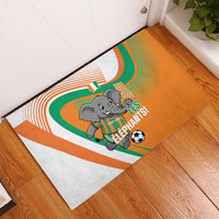 Ivory Coast Football Rubber Doormat 2026 Allez Les Elephants Cute Mascot - Wonder Print Shop