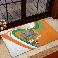 Ivory Coast Football Rubber Doormat 2026 Allez Les Elephants Cute Mascot - Wonder Print Shop