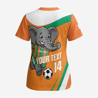 Custom Ivory Coast Football Scrub Top 2026 Allez Les Elephants Cute Mascot - Wonder Print Shop