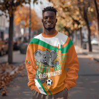 Custom Ivory Coast Football Sweatshirt 2026 Allez Les Elephants Cute Mascot - Wonder Print Shop