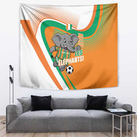 Ivory Coast Football Tapestry 2026 Allez Les Elephants Cute Mascot - Wonder Print Shop