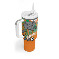 Custom Ivory Coast Football Tumbler With Handle 2026 Allez Les Elephants Cute Mascot - Wonder Print Shop