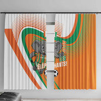 Ivory Coast Football Window Curtain 2026 Allez Les Elephants Cute Mascot - Wonder Print Shop