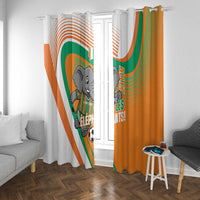 Ivory Coast Football Window Curtain 2026 Allez Les Elephants Cute Mascot - Wonder Print Shop