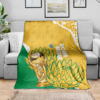 South Africa Soccer Blanket 2026 Bafana Bafana Go Boys Protea - Wonder Print Shop