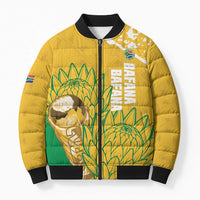 Custom South Africa Soccer Bomber Puffer Jacket 2026 Bafana Bafana Go Boys Protea - Wonder Print Shop