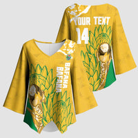 Custom South Africa Soccer Kimono Sleeve Blouse 2026 Bafana Bafana Go Boys Protea - Wonder Print Shop