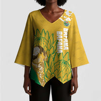 Custom South Africa Soccer Kimono Sleeve Blouse 2026 Bafana Bafana Go Boys Protea - Wonder Print Shop