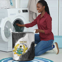 Custom Ghana Football Laundry Basket 2026 Go Black Stars Black Adinkra Pattern - Wonder Print Shop
