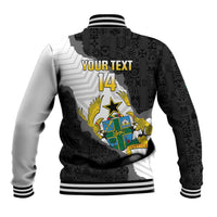 Custom Ghana Football Baseball Jacket 2026 Go Black Stars Black Adinkra Pattern - Wonder Print Shop
