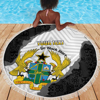 Custom Ghana Football Beach Blanket 2026 Go Black Stars Black Adinkra Pattern - Wonder Print Shop