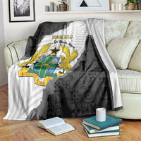 Custom Ghana Football Blanket 2026 Go Black Stars Black Adinkra Pattern - Wonder Print Shop