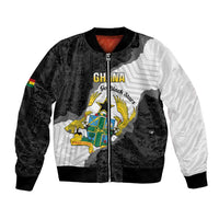 Custom Ghana Football Bomber Jacket 2026 Go Black Stars Black Adinkra Pattern - Wonder Print Shop