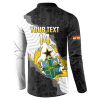 Custom Ghana Football Button Sweatshirt 2026 Go Black Stars Black Adinkra Pattern