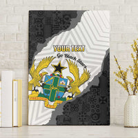 Custom Ghana Football Canvas Wall Art 2026 Go Black Stars Black Adinkra Pattern - Wonder Print Shop