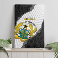 Custom Ghana Football Canvas Wall Art 2026 Go Black Stars Black Adinkra Pattern - Wonder Print Shop