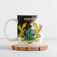 Custom Ghana Football Ceramic Mug 2026 Go Black Stars Black Adinkra Pattern - Wonder Print Shop