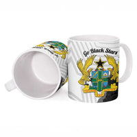 Custom Ghana Football Ceramic Mug 2026 Go Black Stars Black Adinkra Pattern - Wonder Print Shop