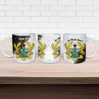 Custom Ghana Football Ceramic Mug 2026 Go Black Stars Black Adinkra Pattern - Wonder Print Shop