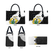 Custom Ghana Football Leather Bag 2026 Go Black Stars Black Adinkra Pattern - Wonder Print Shop