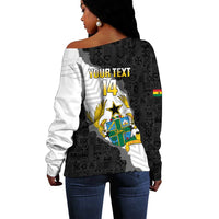 Custom Ghana Football Off Shoulder Sweater 2026 Go Black Stars Black Adinkra Pattern - Wonder Print Shop
