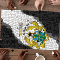 Custom Ghana Football Puzzle 2026 Go Black Stars Black Adinkra Pattern - Wonder Print Shop