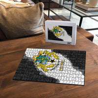 Custom Ghana Football Puzzle 2026 Go Black Stars Black Adinkra Pattern - Wonder Print Shop