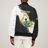 Custom Ghana Football Sleeve Zip Bomber Jacket 2026 Go Black Stars Black Adinkra Pattern - Wonder Print Shop